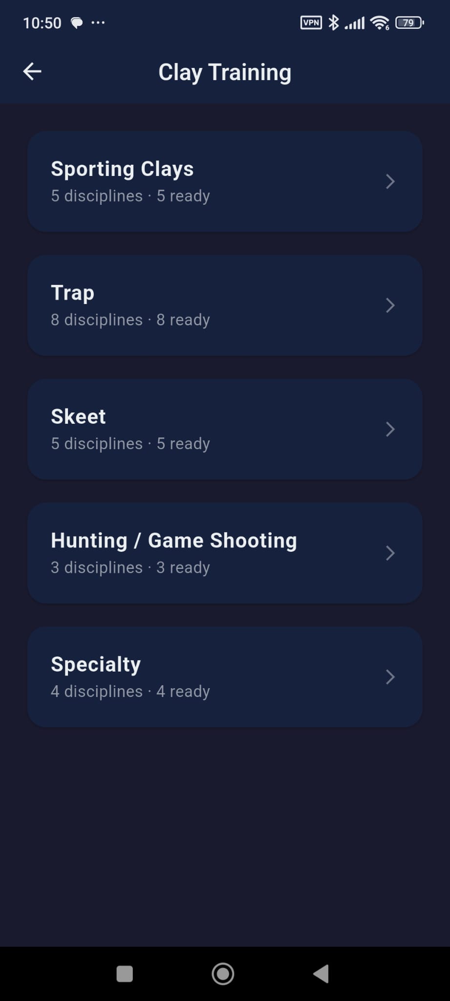 Trap, Skeet, Sporting, Hunting and Specialty — 25 disciplines